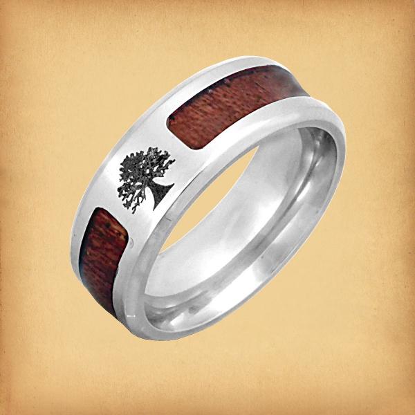 Wood Inlay Tree of Life Ring - RST-A430