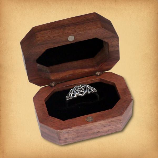 Octagonal Wooden Ring Box - GBX-R100
