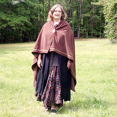 Dark Brown Viking Cloak with Trim - CLK-113 picture