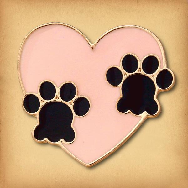 Paw Heart Enamel Pin - PIN-084 picture