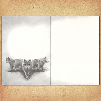 Wolf Trio Greeting Card - CRD-AN93 picture