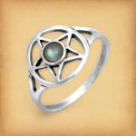 Silver Labradorite Pentacle Ring - RSS-5LB