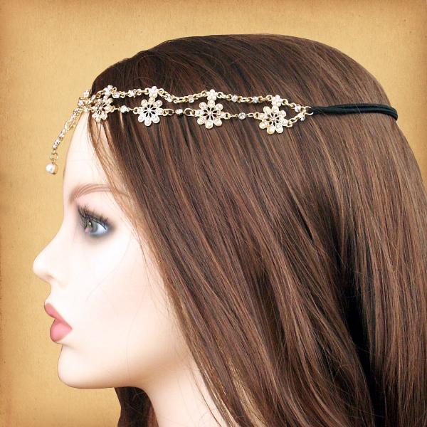 Bejeweled Flower Fantasy Headpiece - TIK-A110 picture