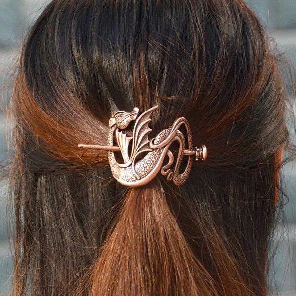 Copper-Colored Dragon Barrette - HAR-700 picture