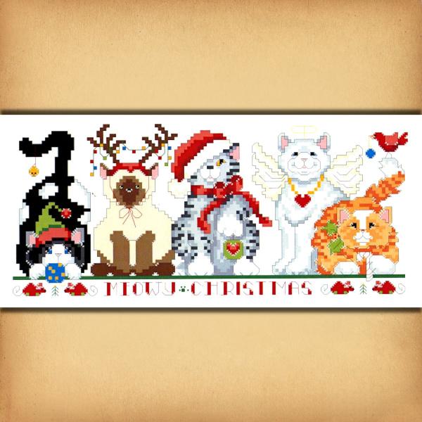 Meowy Christmas Cross Stitch Pattern - SIX-223