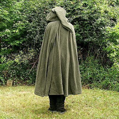 Mossy Green Full Circle Cloak with Pixie Hood and Pockets - CLK-116 picture