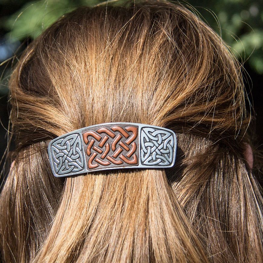 Leather Celtic Barrette - HAR-PB09 picture
