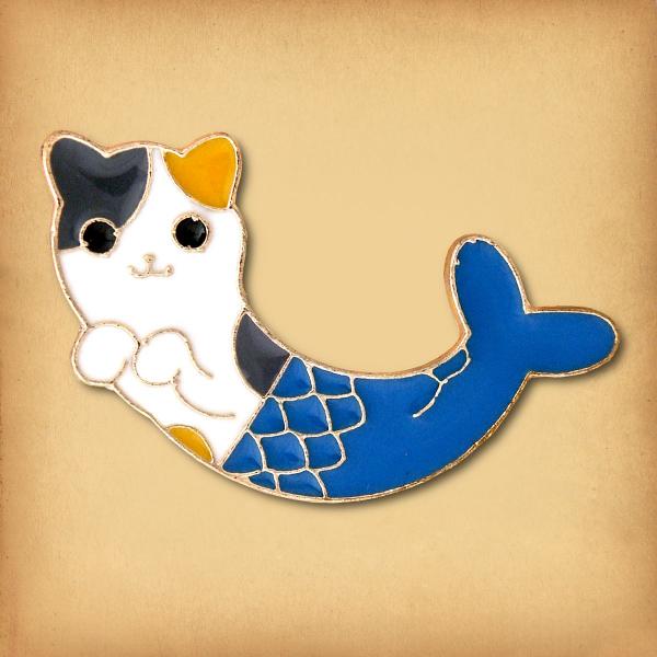 Mermaid Cat Enamel Pin - PIN-104 picture