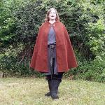 Dark Red Half Circle Cloak with Pockets - CLK-121