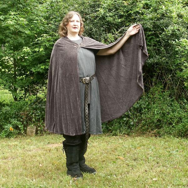 Pewter Grey Velvet Half Circle Cloak - CLK-059 picture