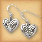 Silver Celtic Heart Earrings - ESS-490