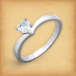 Stainless Steel Sweetheart Solitaire Ring - RST-5341