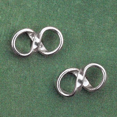 Silver Infinity Sign Stud Earrings - ESS-1640 picture