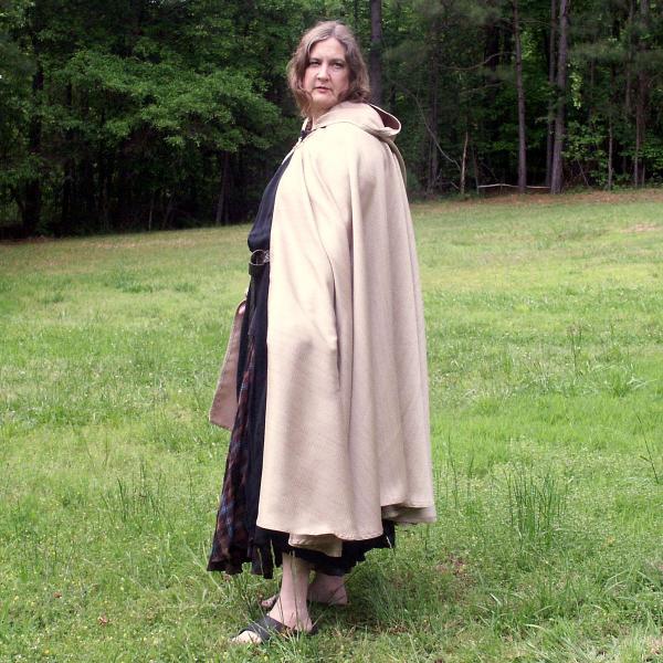 Pale Gold Full Circle Cloak with Hood and Pockets - CLK-095 picture