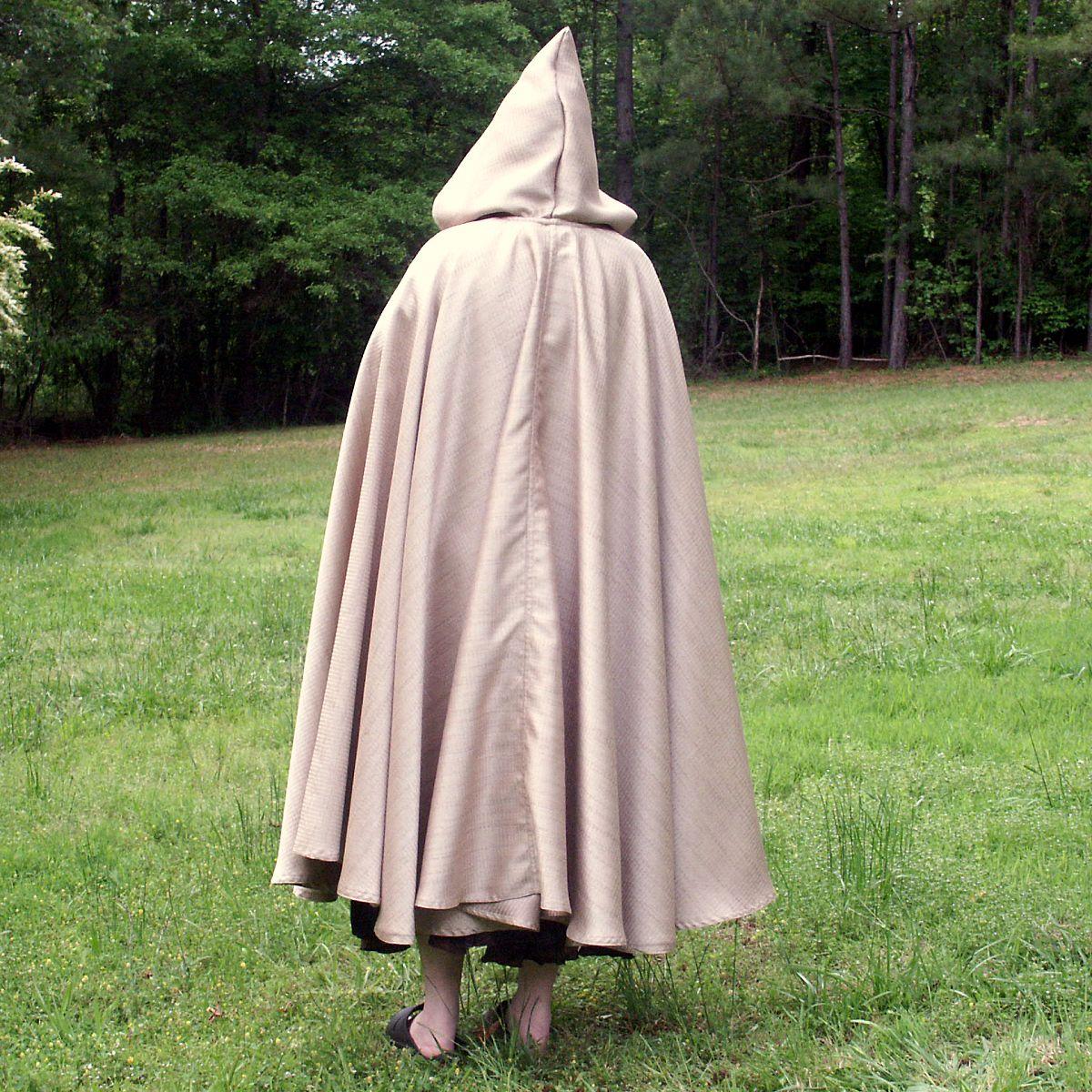 Pale Gold Full Circle Cloak with Hood and Pockets - CLK-095 picture