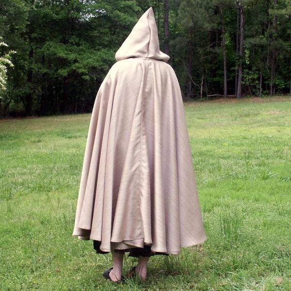 Pale Gold Full Circle Cloak with Hood and Pockets - CLK-095 picture