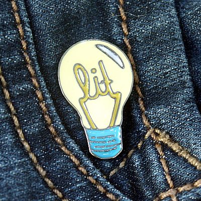 "Lit" Lightbulb Enamel Pin - *Clearance* - PIN-X162 picture