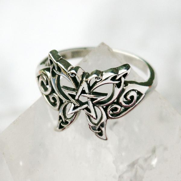 Silver Celtic Butterfly Ring - RSS-337 picture