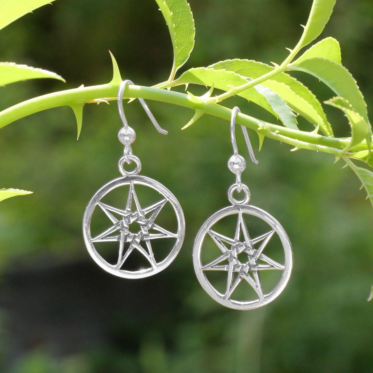 Silver Fairy Star Earrings - ESS-430 picture