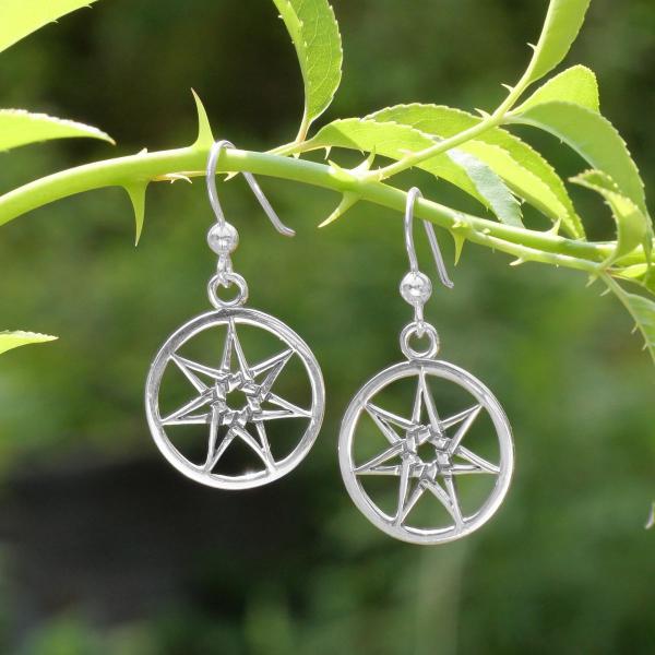 Silver Fairy Star Earrings - ESS-430 picture