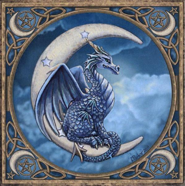 Moon Dragon Cross Stitch Pattern - SHP-051