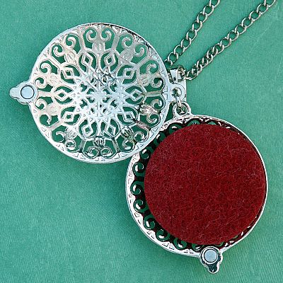Rose Window Aromatherapy Locket - Silver Tone - PBM-AT5-S picture