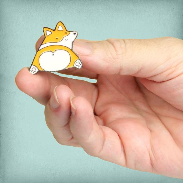 Corgi Flop Enamel Pin - PIN-114 picture