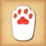 White Cat's Paw Enamel Pin - PIN-120