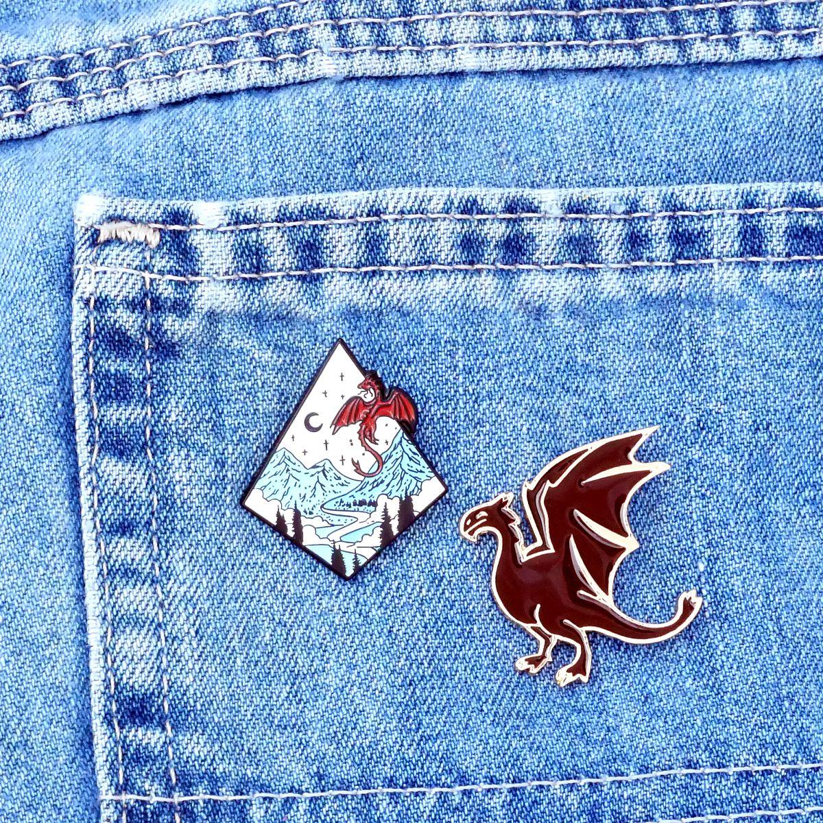 Dragon Mountains Enamel Pin - PIN-110 picture