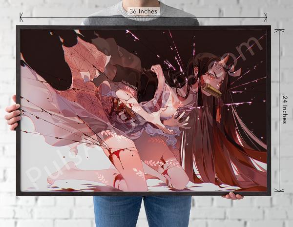 Demon Slayer: Nezuko "Blood Burst" (Poster/Playmat/XL Canvas) picture