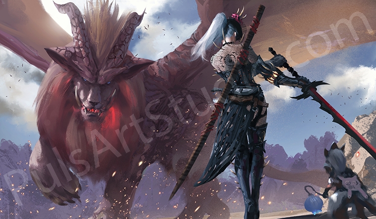 Monster Hunter: Teostra Poster/Playmat/XL Canvas picture