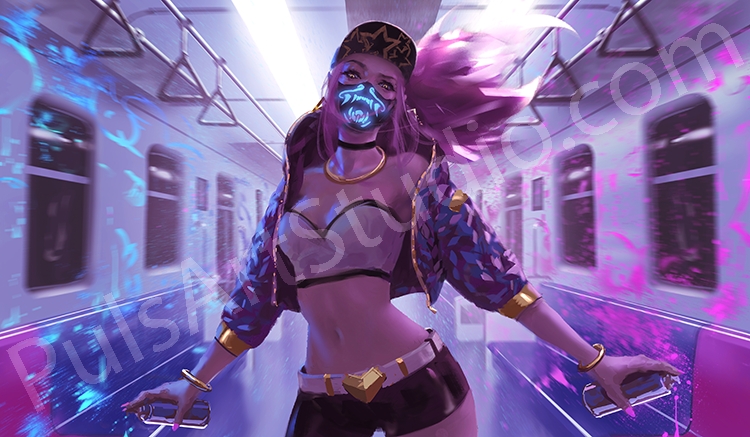 LoL: K/DA Akali (Poster/Playmat/XL Canvas) picture