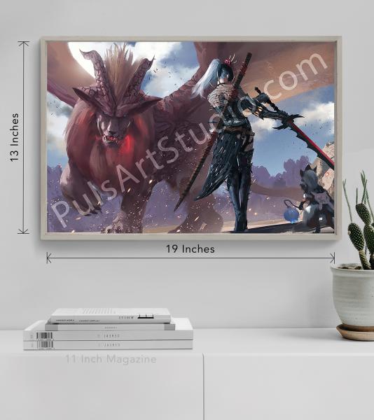 Monster Hunter: Teostra Poster/Playmat/XL Canvas picture