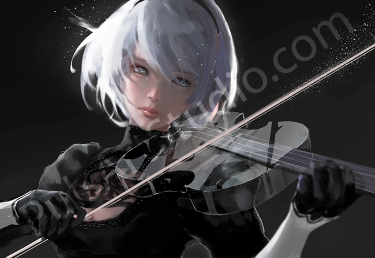 Nier: 2B "Sound of Silence" (Poster/Playmat/XL Canvas)