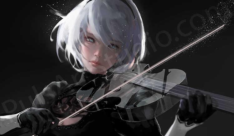 Nier: 2B "Sound of Silence" (Poster/Playmat/XL Canvas) picture