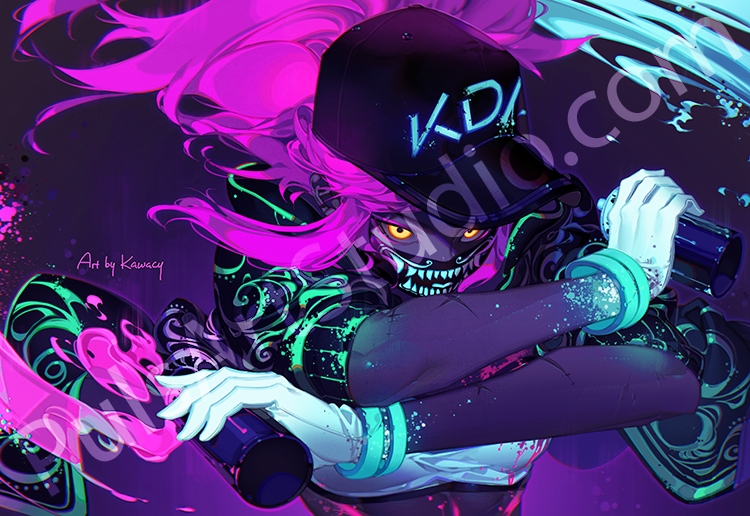 LoL: K/DA Akali (Poster/Playmat/XL Canvas)