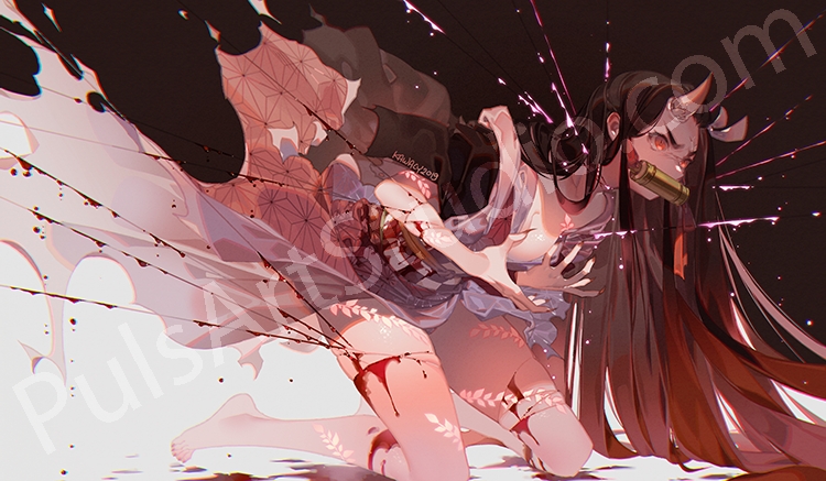 Demon Slayer: Nezuko "Blood Burst" (Poster/Playmat/XL Canvas) picture