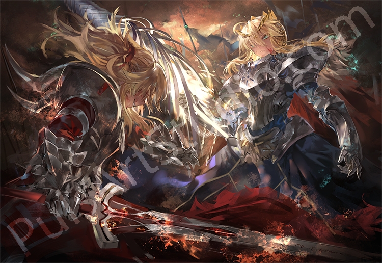 Fate: Saber vs Mordred (Poster/Playmat/XL Canvas)