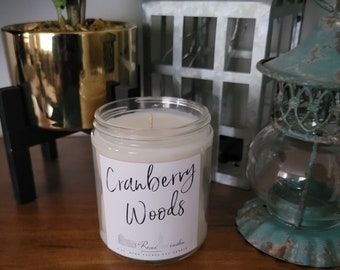 8 Oz soy candle-Cranberry Woods