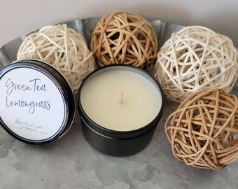 4 Oz Soy Candle-Green Tea Lemongrass