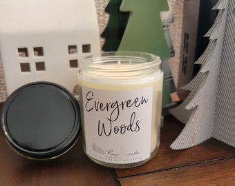 8 Oz soy candle-Evergreen Woods