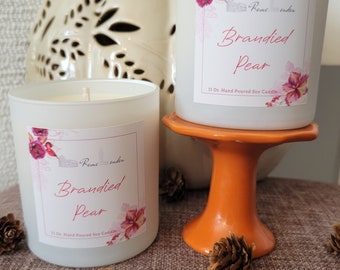 11 Oz soy candle-Brandied Pear