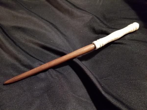 Pearl Acrylic and Walnut Wand