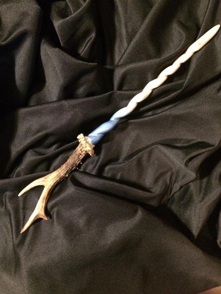 Antler and Light Blue Unicorn Style Wand