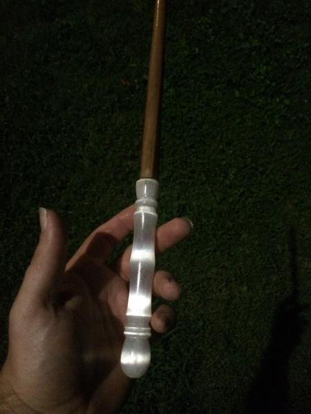 Selenite Crystal and Walnut Wand picture