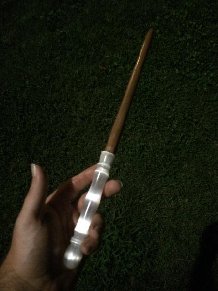 Selenite Crystal and Walnut Wand picture
