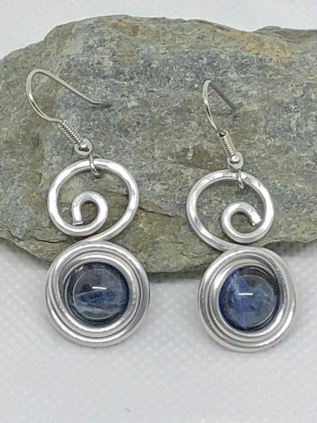 Wire Wrapped Gemstone Swirl Earrings picture