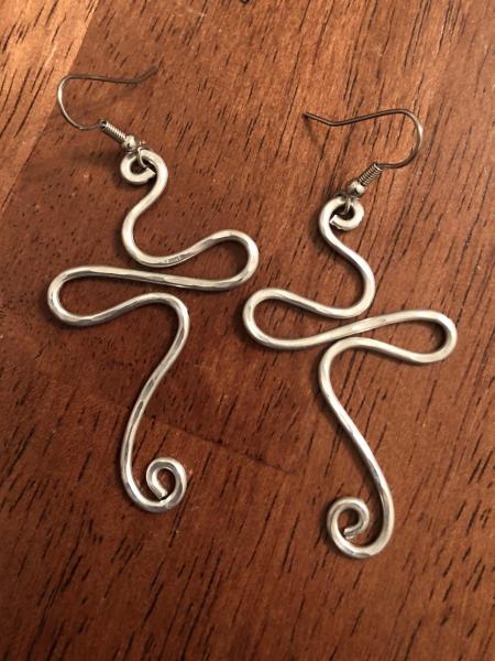 Hand Sculpted Aluminum Wire Earrings picture