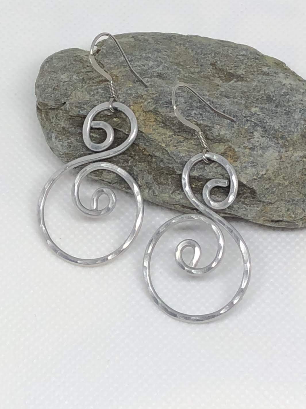 Hand Sculpted Aluminum Wire Earrings picture