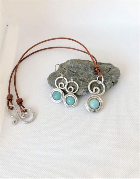 Wire Wrapped Amazonite Swirl Jewelry Set picture